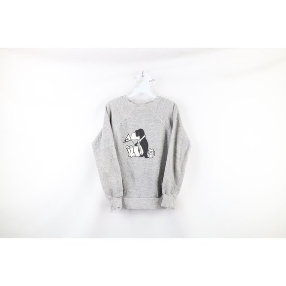 Vintage 70s Mens Small Thrashed UC Berkeley Engineering Spell Out Sweatshirt USA - Picture 1 of 12
